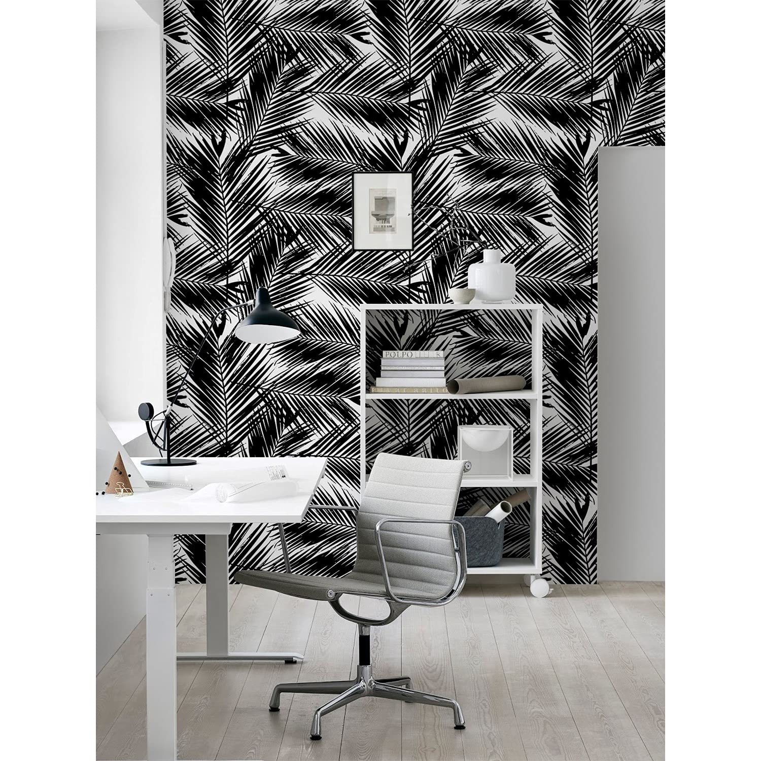Papier peint palmier noir 312x219cm Coloray pour décoration murale de salon