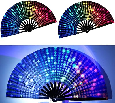 Boots On The Ground Hand Fan Line Dance Popping Fan Clapping Fans for Line Dancing UV LuminousHolographic Folding Fan for Women Handheld Fans for Dance Wedding Party & Gift A*2PCS