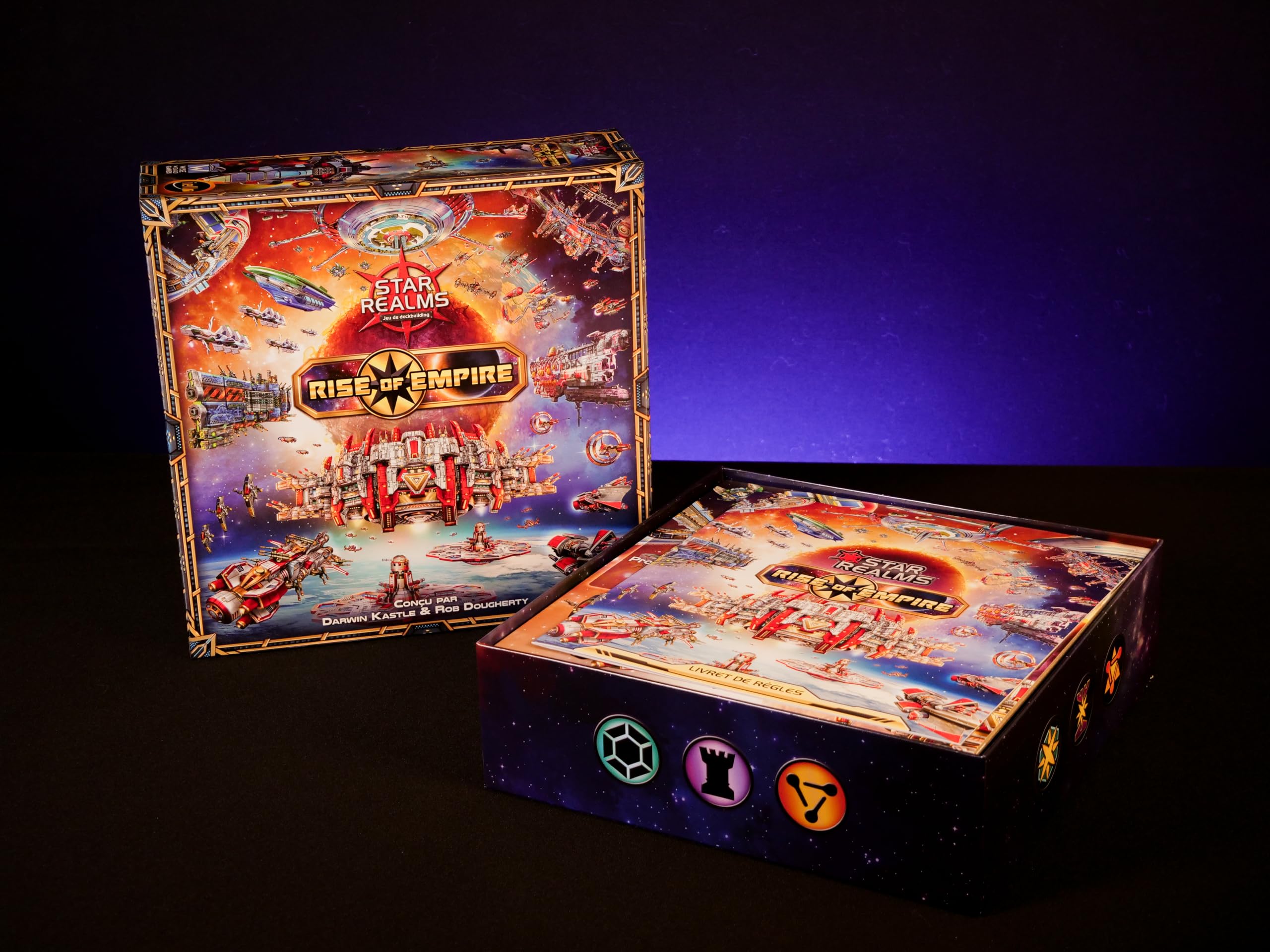 IELLO Star Realms Rise of Empire – Jeu de Deck-Building Legacy et Stratégie Spatiale – Campagne Évolutive en 12 Scénarios – 2 Joueurs – Dès 12 Ans