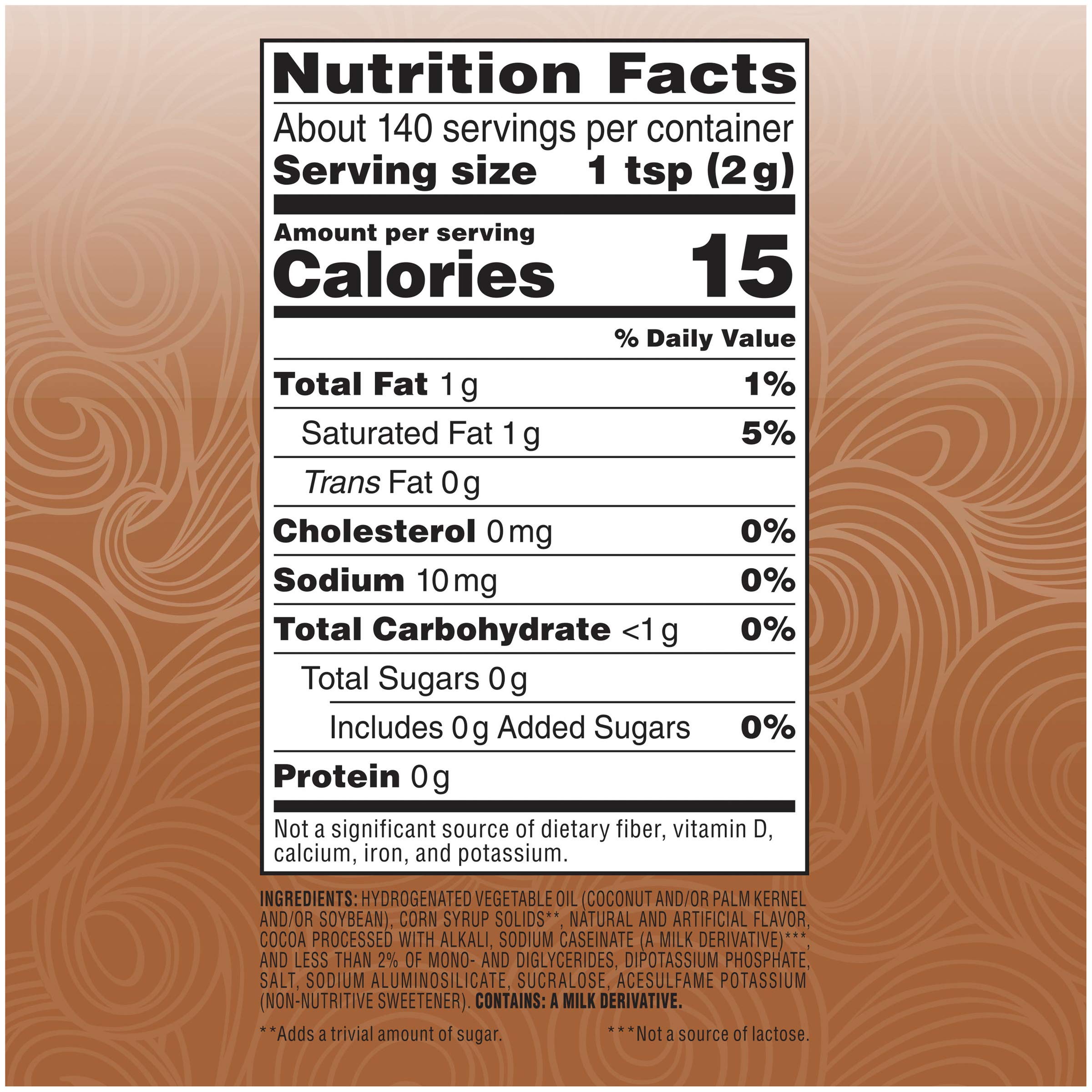 Coffee-mate 59573 Sugar Free Creamy Chocolate Flavor Powdered Creamer, 10.2 Oz
