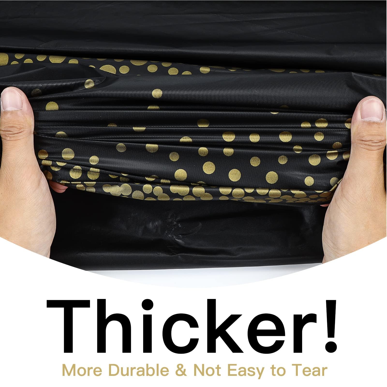Aitsite Party Tischdecke – 4 Stück, 137x274 Cm, Rechteckig, Wasserdicht, Schwarz Mit Goldpunkten – Einweg-Tischdecke Für Geburtstag, Hochzeit, Weihnachten & Mehr