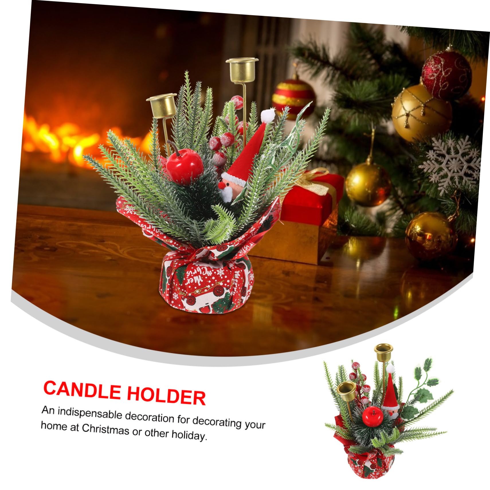 Anneome Portavelas De Navidad Decoración De Frutas Artificiales Centro De Mesa Festivo para Comedor y Oficina