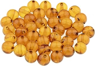 Amber Round Beads Polished 100% Natural Baltic Stone 5mm Loose with Drilled Holes for Crafting Beading and Jewelry Making - Amber Culture