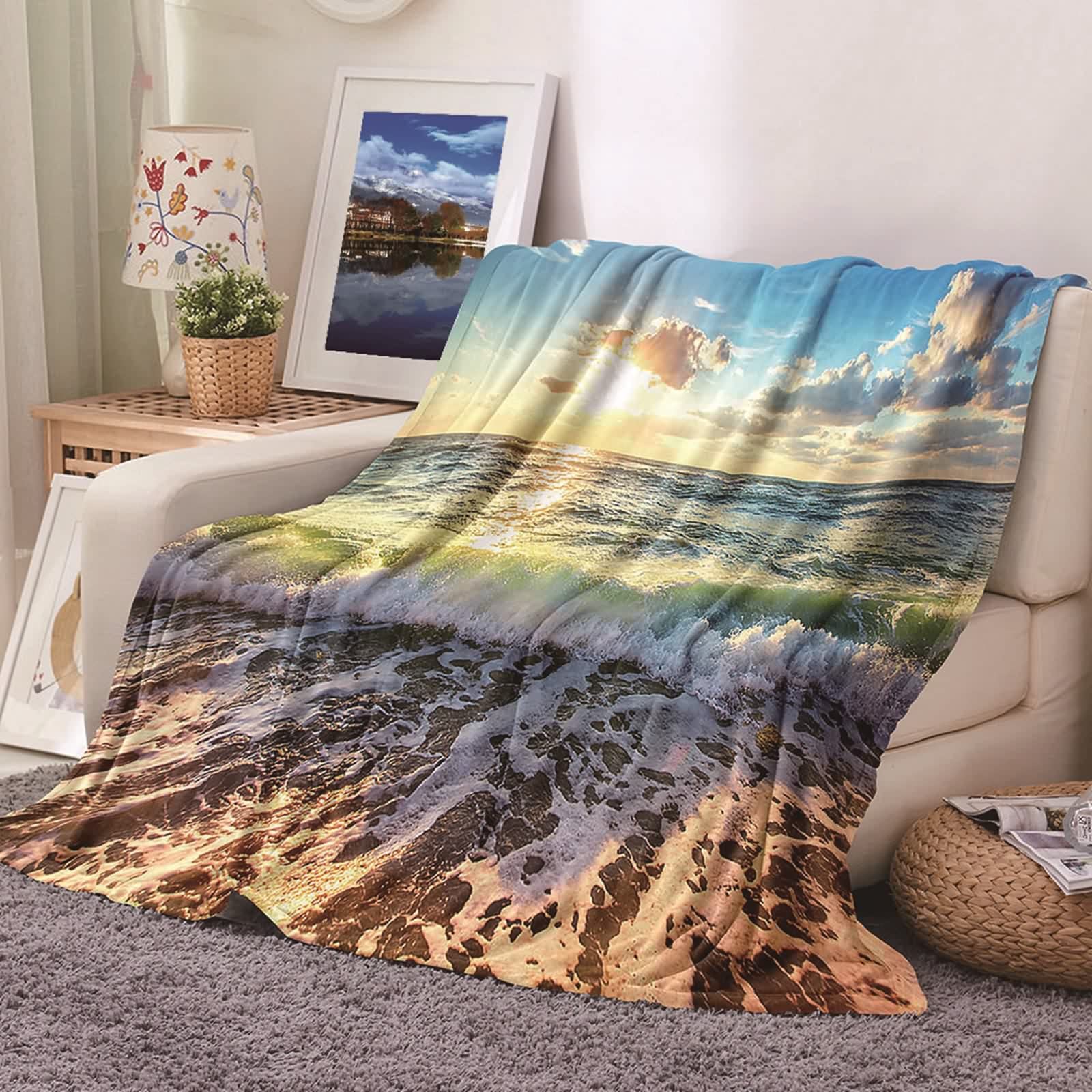 Couverture polaire flannel KnSam douce et confortable haut de gamme motif écossais 100x150cm