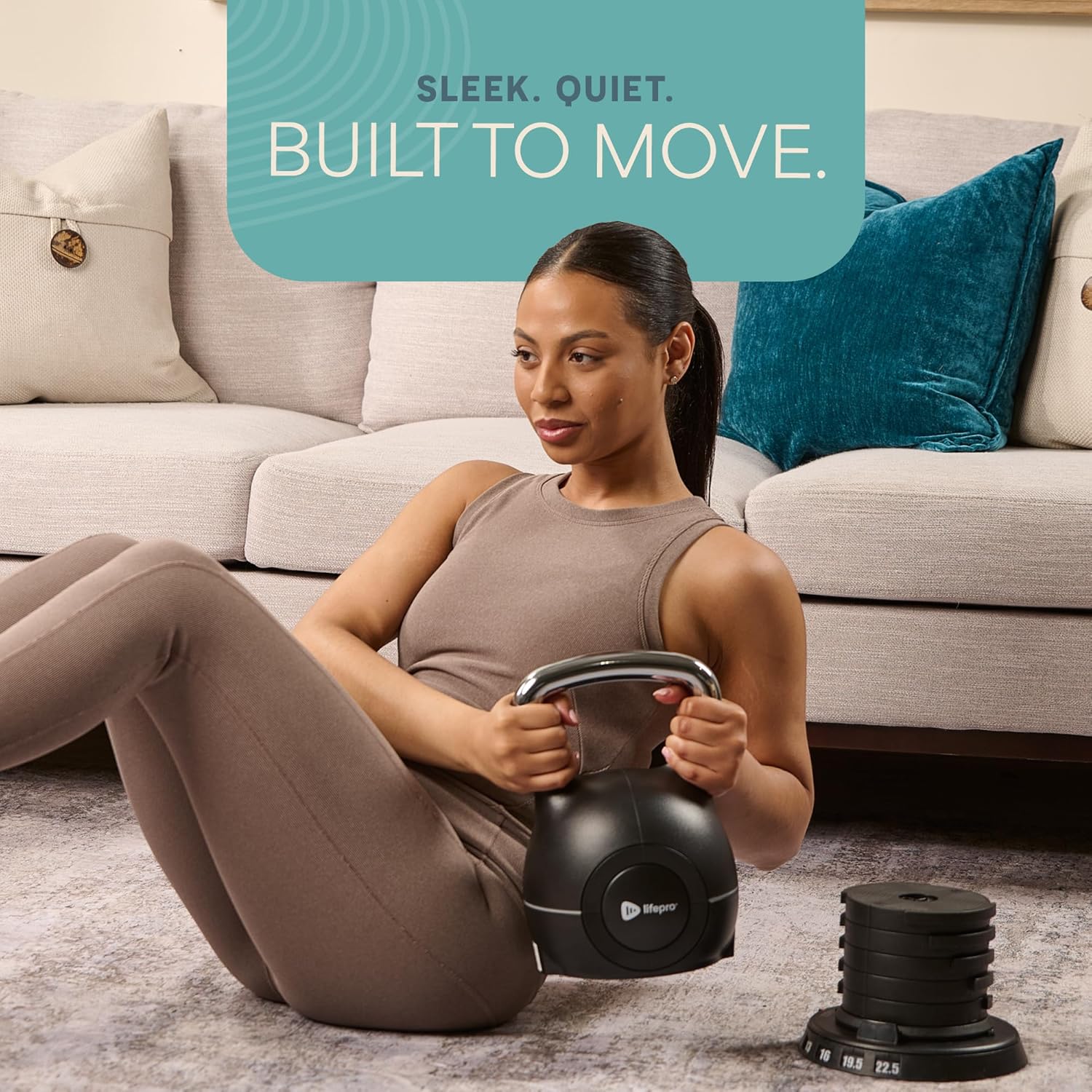 Lifepro Adjustable Kettlebells Strength Training Weight Set – 22.5 lb 7-in-1 Quick-Select, Compact, Safe and Space-Saving Design for Full-Body Fitness Workouts