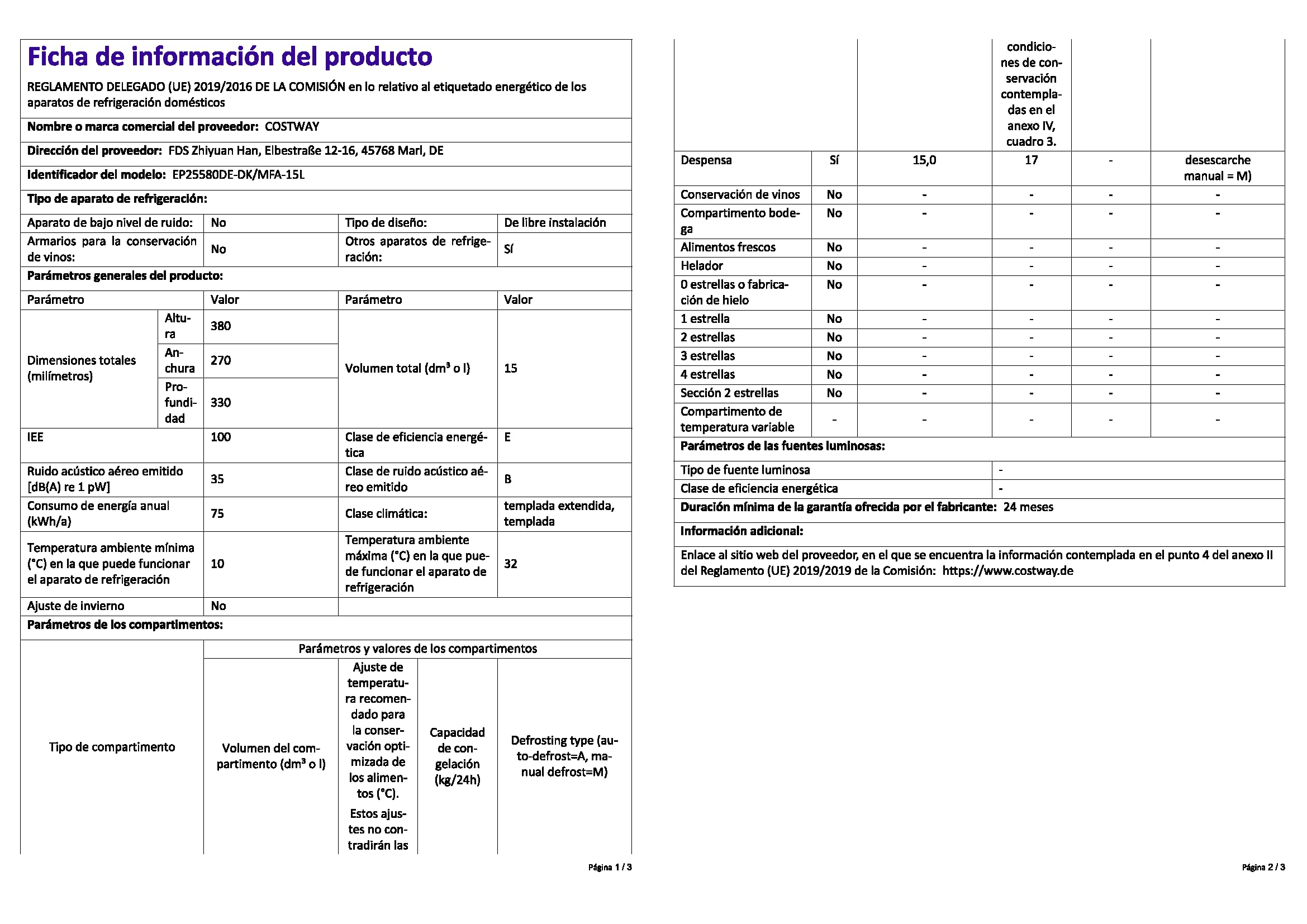COSTWAY 15L Mini Nevera 2 en 1 Función de Enfriamiento y Calefacción,Enfriador Calentador 5 ℃ ~ 50 ℃ Congelador Portátil para el Automóvil Hogar Clase Energética E(negro)