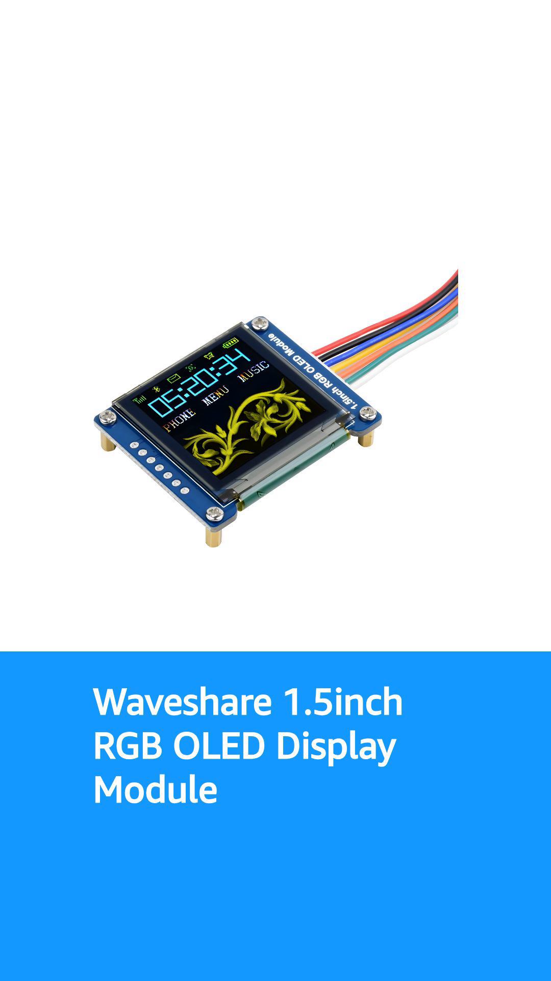 Modulo OLED RGB Da 1,27 Pollici Per Raspberry Pi, Arduino E STM32 – Display 128x96 Con 262K Colori E Driver SSD1351, Interfaccia SPI - 2