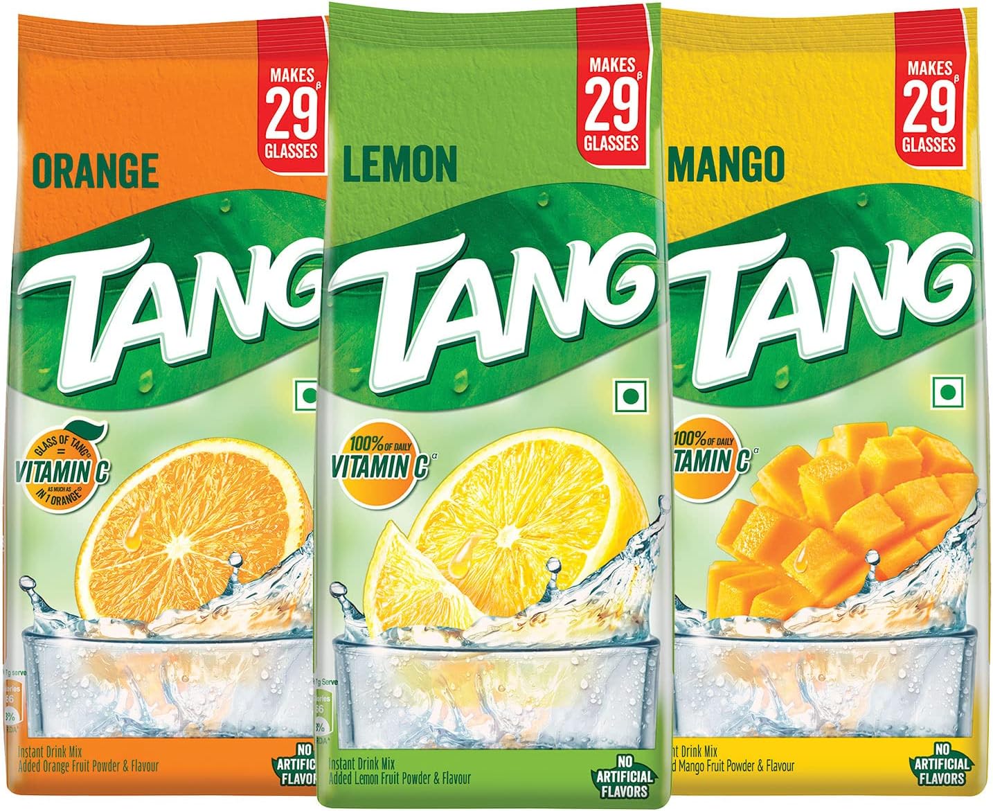 Cadbury Tang Instant Drink Mix Combo (Orange, Lemon and Mango, 500g each), 1500 g