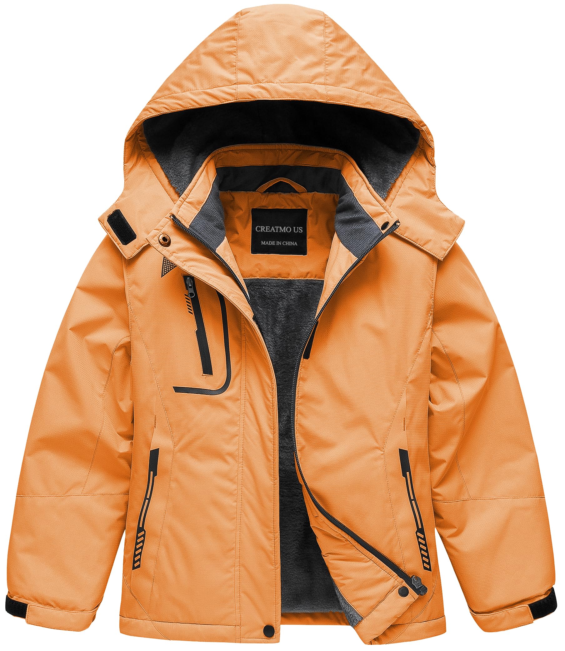 CREATMO US Girl's Waterproof Ski Jacket Warm Winter Snow Coat Windproof Snowboarding Rain Jacket