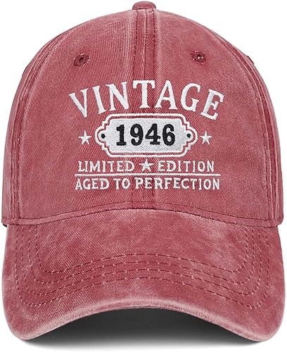 80th Birthday Gifts for Women Man Mom Vintage 1945 Hat Embro