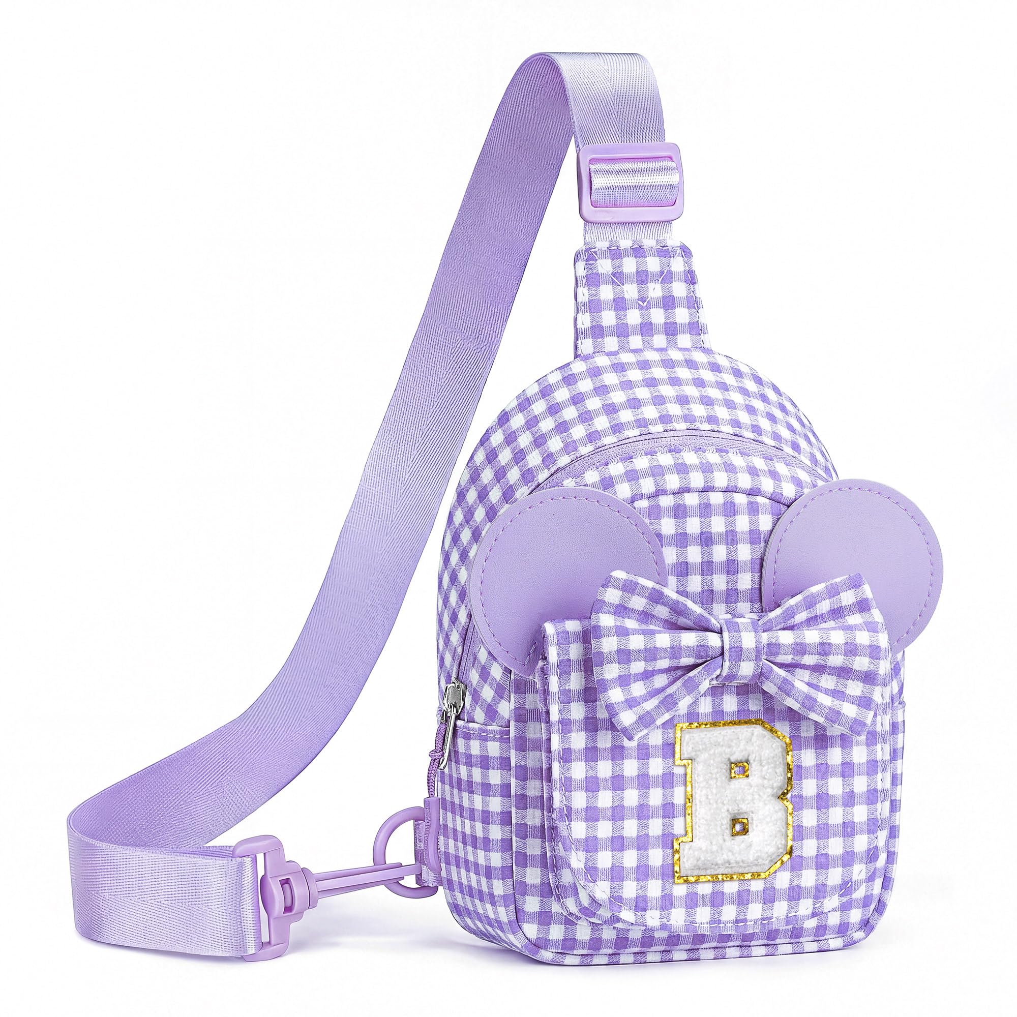 Anoup Initial Crossbody Bags for Girls Kid Toddler Birthday Gifts, Purple B