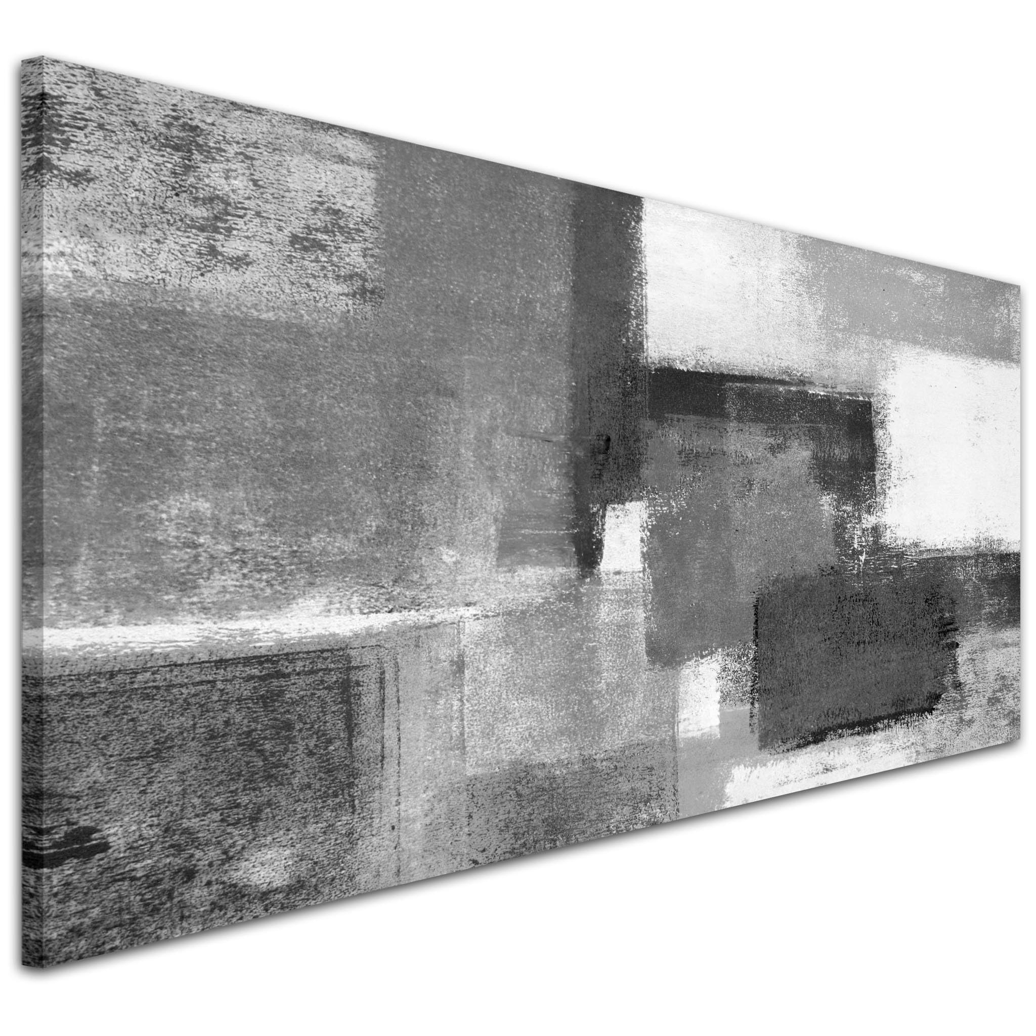 Wallfillers Black White Grey Canvas Wall Art Abstract - 1368-118x49cm
