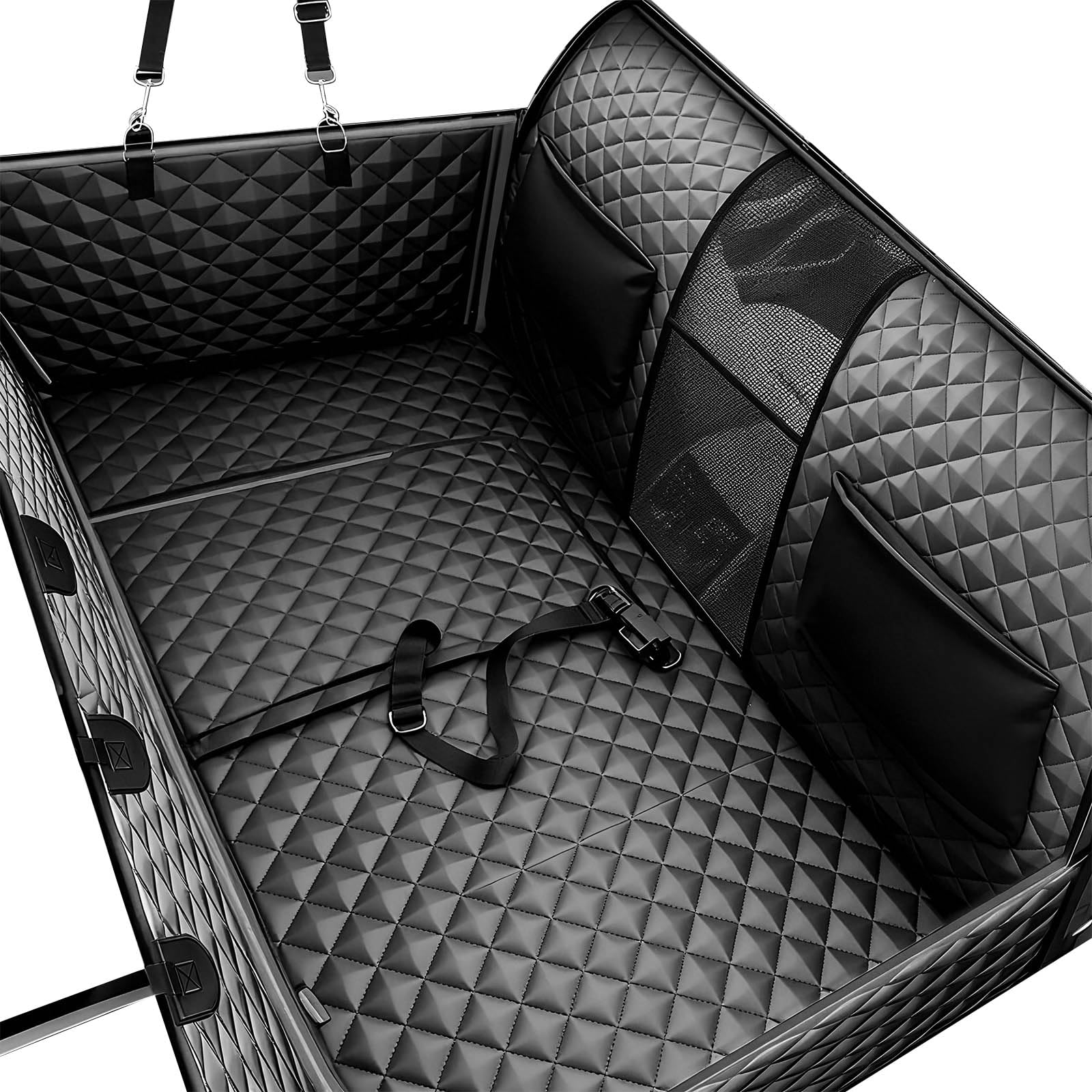 Dog Car Seat Cover-Large Space,Back Seat Extender for Dogs,Car Seat Protector,Car Seat Cover Hard Bottom Holds 400 lbs,Upgraded Material Waterproof Pet Car Bed Dog Hammock for Car, SUV,Truck