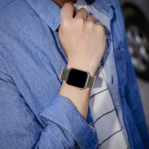 Miniatura 6 de OHOTLOVE Correa de nailon compatible con Apple Watch Band de 1.496 pulgadas, 1.575 pulgadas, 1.614 pulgadas, 1.654 pulgadas, 1.732 pulgadas, 1.772
