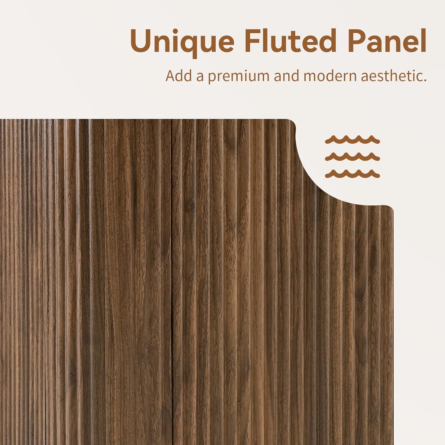 Close-up of the push-spring door mechanism on the SZTHHDF Buffet Sideboard Cabinet.