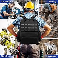 Vista 6 de Tool Backpack,Heavy Duty Tool Bags for Men,Tool Storage Organizer Bag With 3 Tool Pouches for Electrician/Industrial/Construction/Tactical/Hvac