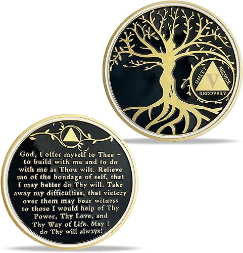 Miniatura 7 de 5 años de sobriedad Chip Árbol de la Vida Medallón AA Regalo de Recuperación Alcohólicos Anónimos Moneda Aniversario Token