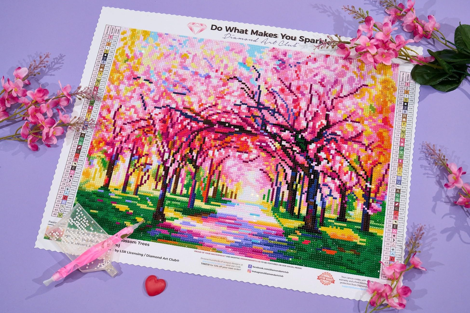 Amazon.com: DIAMOND ART CLUB Cherry Blossom Trees Diamond Painting