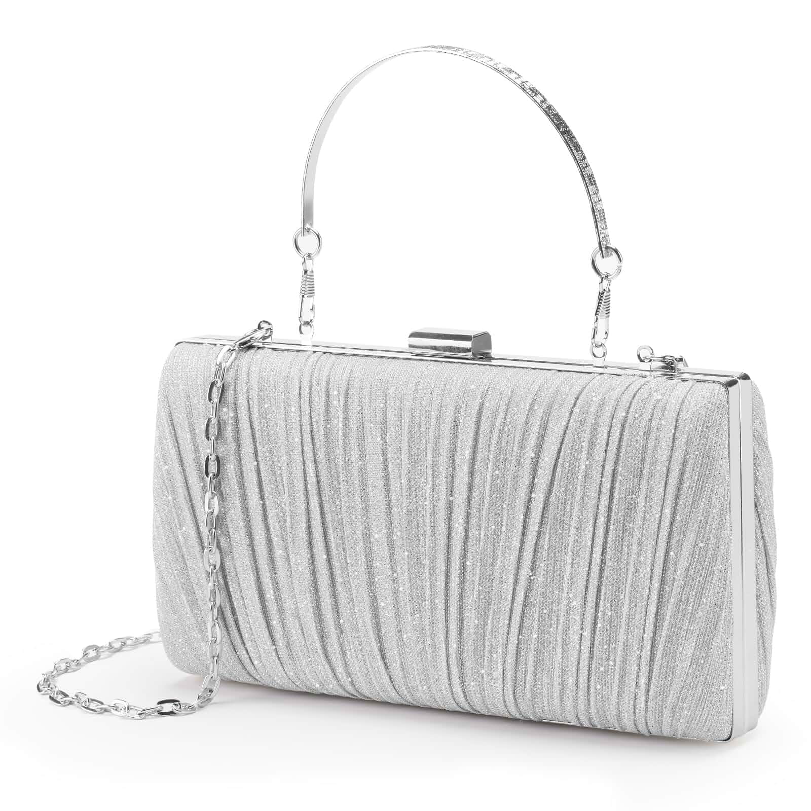 Xjmfasht Clutch Purses for Women Evening Clutch Pleated Evening Handbag with Prom Party Wedding Engagement