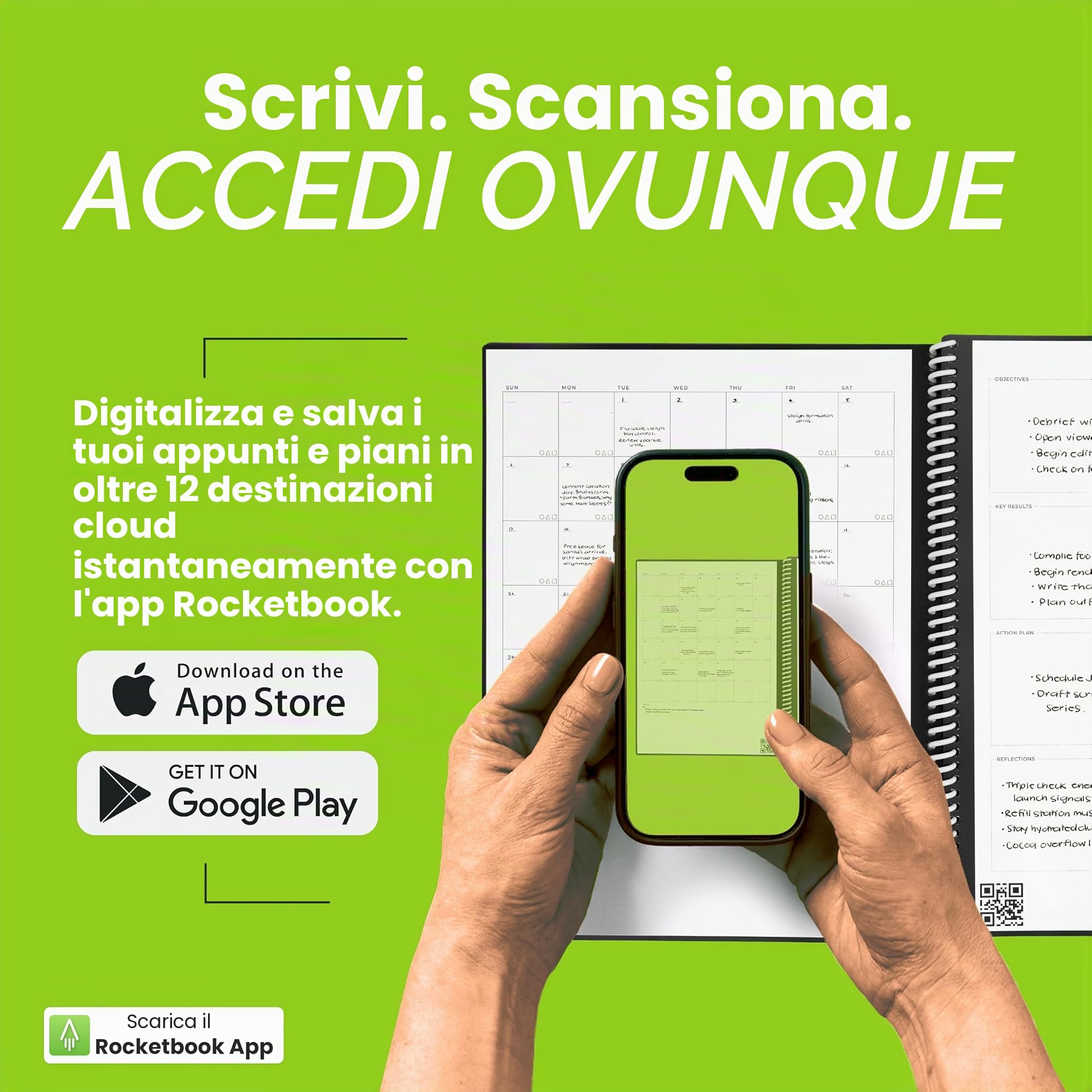 Rocketbook Fusion Quaderno Appunti Digitale - Riutilizzabile Taccuino Digitali A5 Grigio A Spirale Agenda Giornaliera, Planner Settimanale, Penna Cancellabile Pilot Frixion Inclusi, Gadget Tecnologici | Tracciamento degli obiettivi, pianificazione del pro