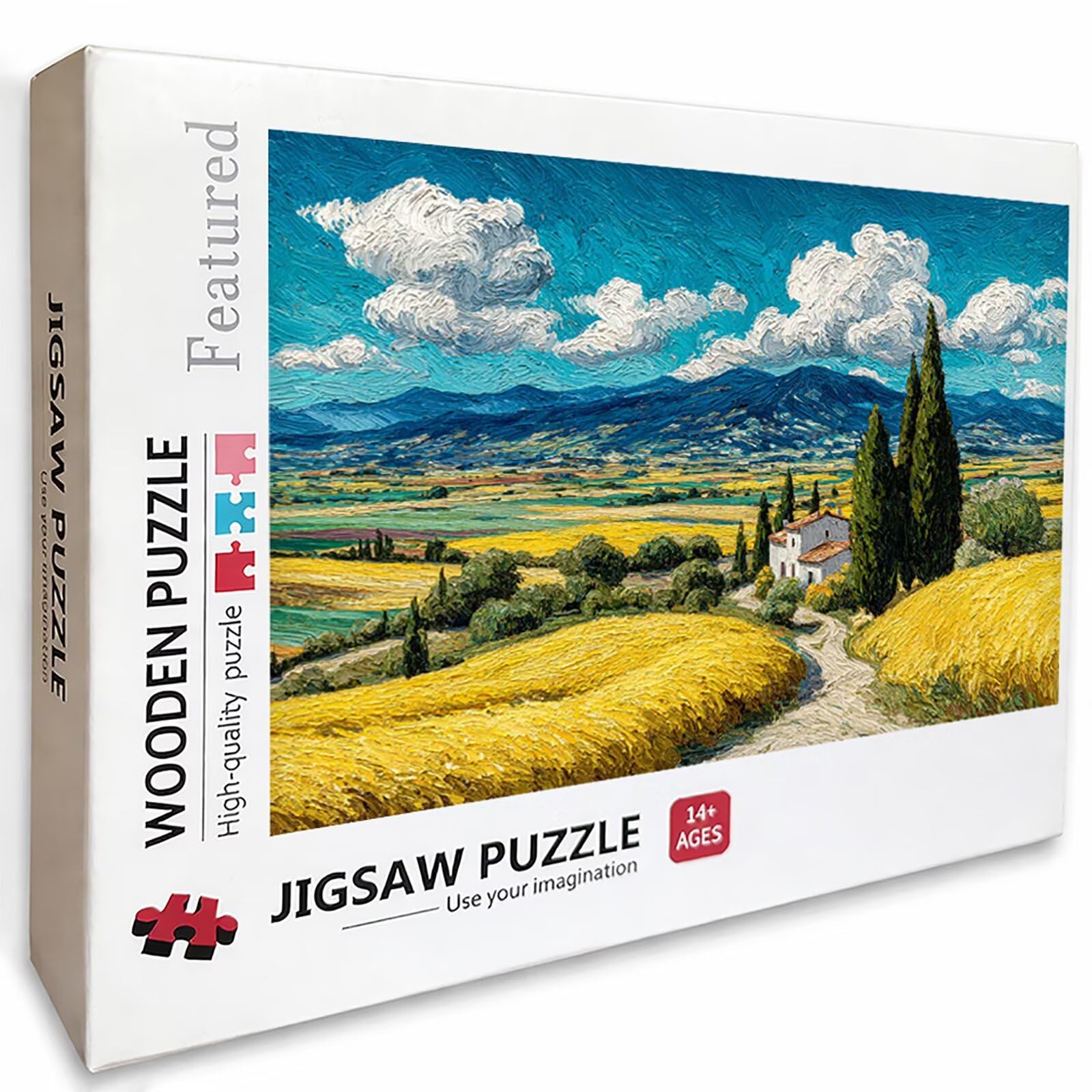 Campo Puzzle Madera, Paisaje Puzzle 3000 Piezas Adultos con Compact Box 122x81cm, Rompecabezas Desafiante, Juegos de Rompecabezas Creativos para Hombres Mujeres Adolescente, Regalos para niñas, U-9420