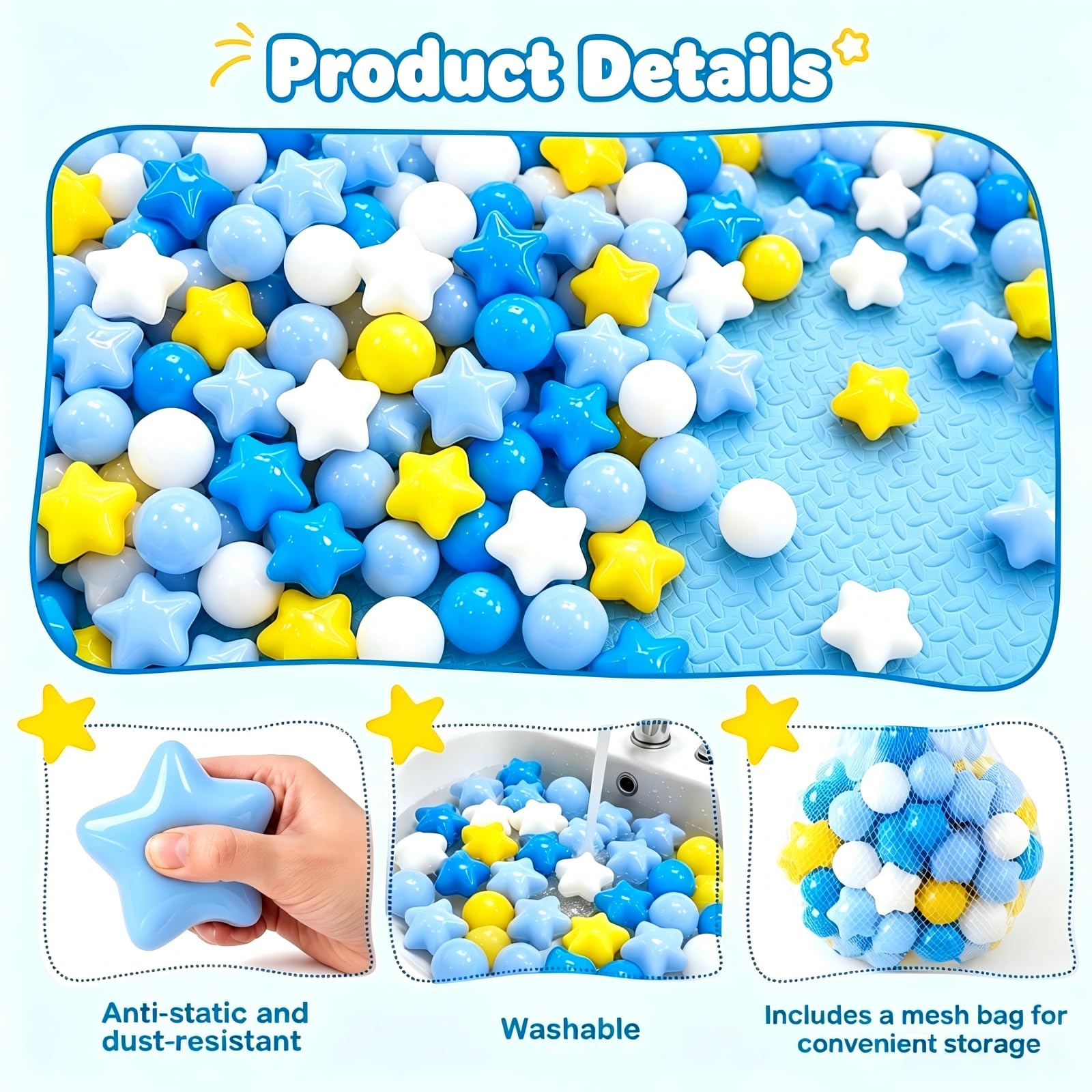 Palline da Gioco da Lancio, 50 pezzi, 5,5 cm, Colori Misti, Senza BPA, da Afferrare e Lanciare,Palline di Plastica Morbide, per Piscine di Palline per Bambini