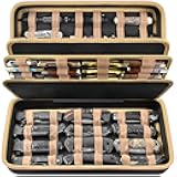 Knife Display Case for 64+ Pocket Knives, Butterfly Knife Storage Box, Folding Knives Organizer Holder, Knives Collection Organized Carrier for Survival, Tactical, Outdoor, EDC Mini Knife - Brown
