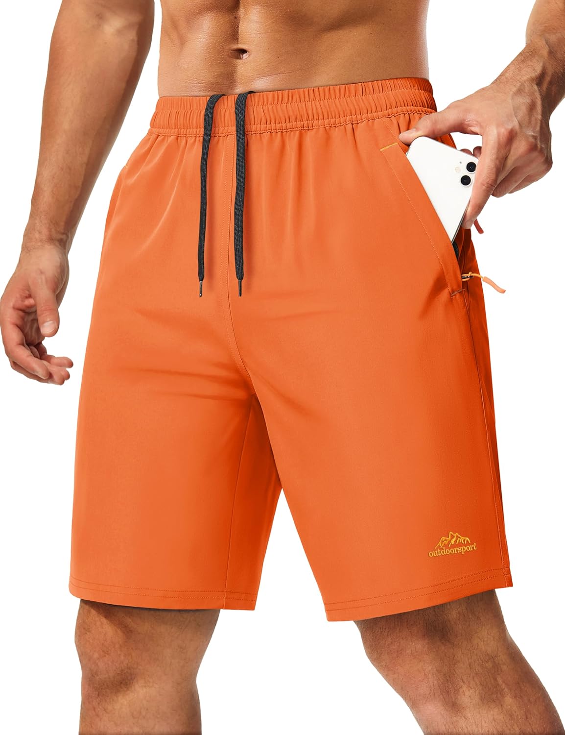 MAGCOMSEN Men's Hiking Shorts 9" Quick Dry Lightweight Running Shorts with Zipper Pockets for Workout Athletic Sport
