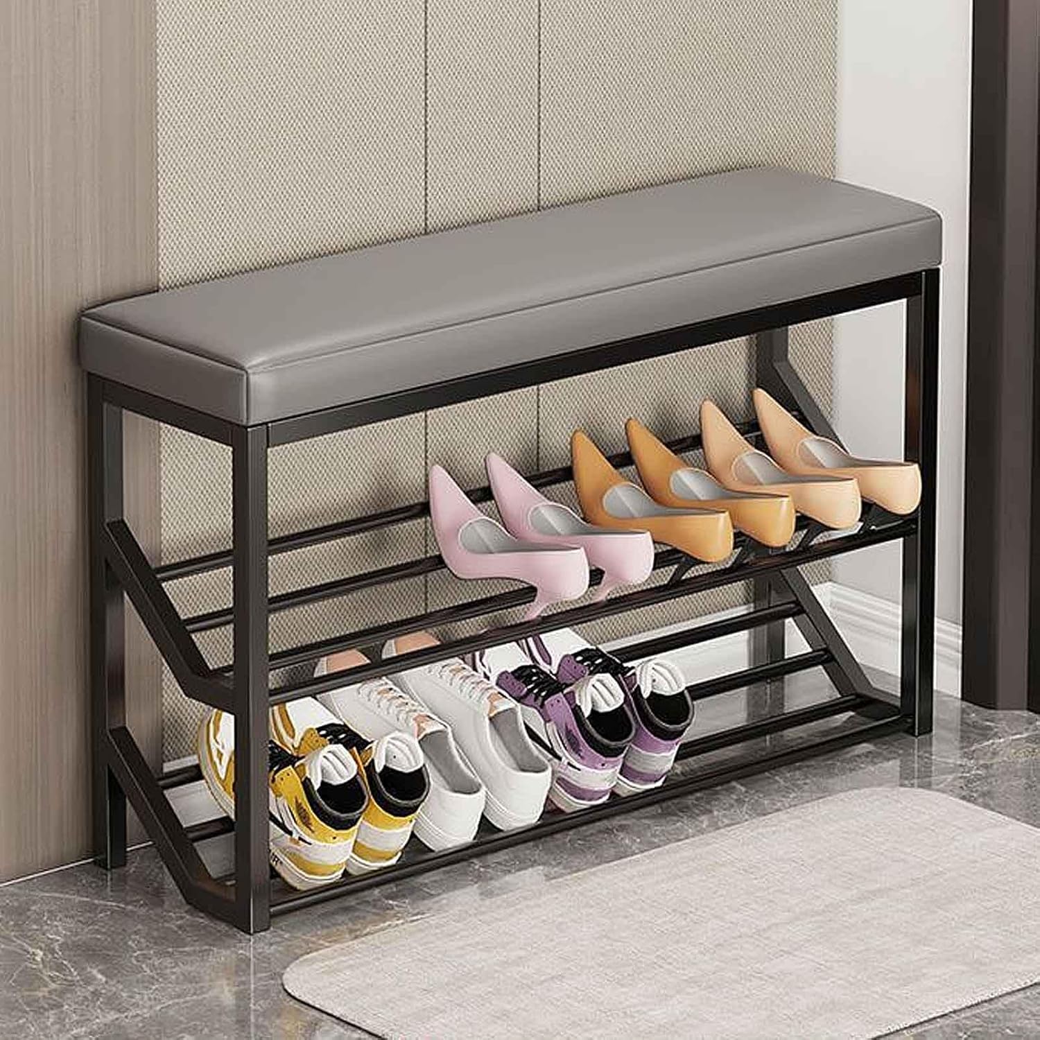 Banc à chaussures discret pour matins zen en chambre