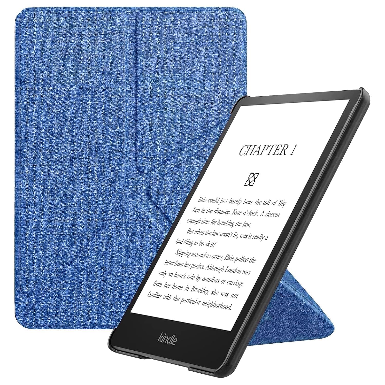 MOCA Origami Cover for Kindle Paperwhite 11Th Gen 2021 6.8 Inch - E-Reader Cover - Stand with Auto Wake/Sleep, (Navy Blue)