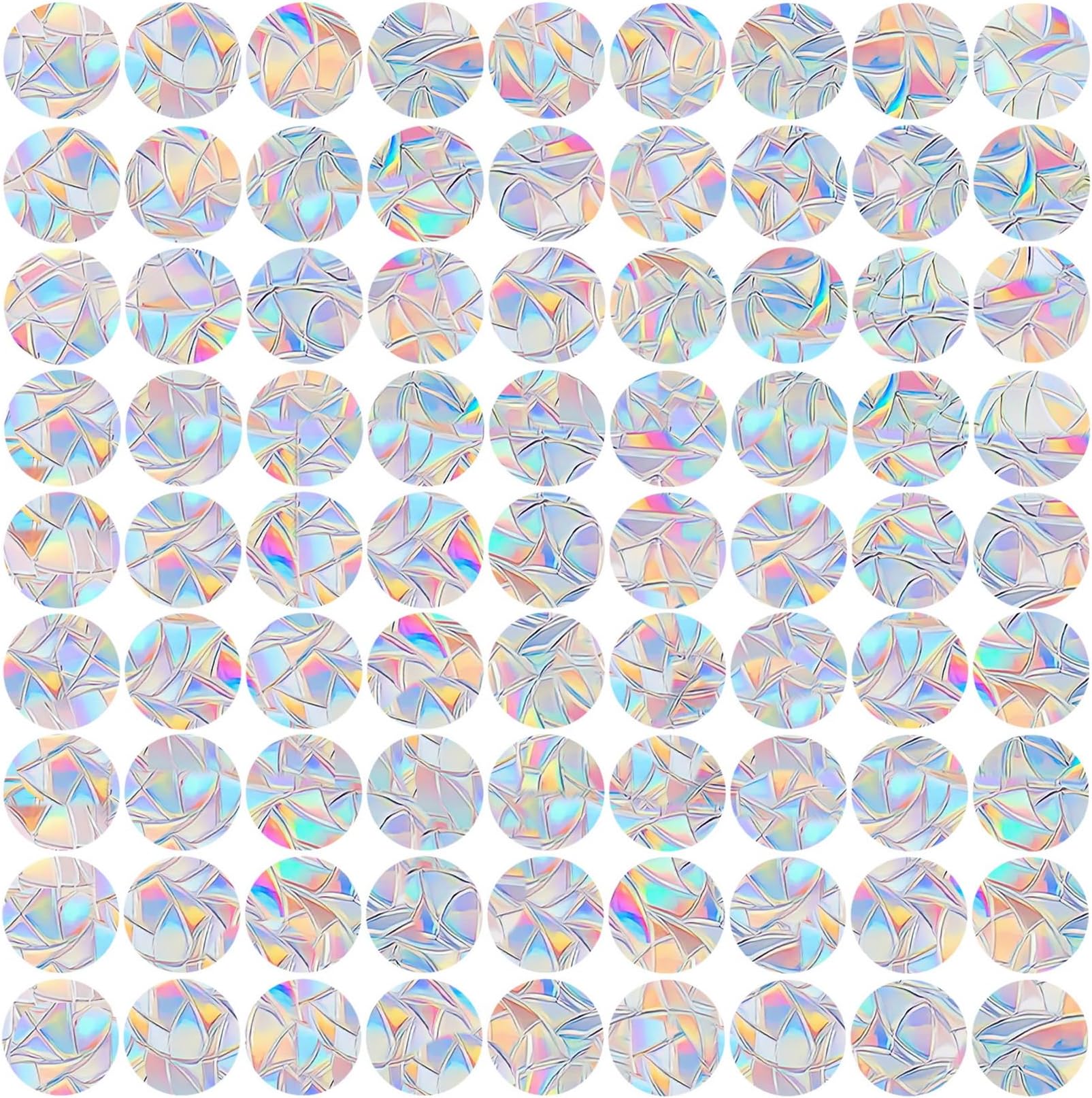 81 Pieces Circle Window Decals for Bird Strikes - Anti-Collision Clings to Save Birds,Non Adhesive Vinyl Rainbow Suncatch Stickers, Easy Remove No Residue and Reusable