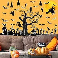 Vista 43 de Halloween Tree Branch Wall Decals Crow Black Raven Bird Wall Decals Peel and Stick Birdcage Raven Stickers Removable Black Crows Branches Halloween