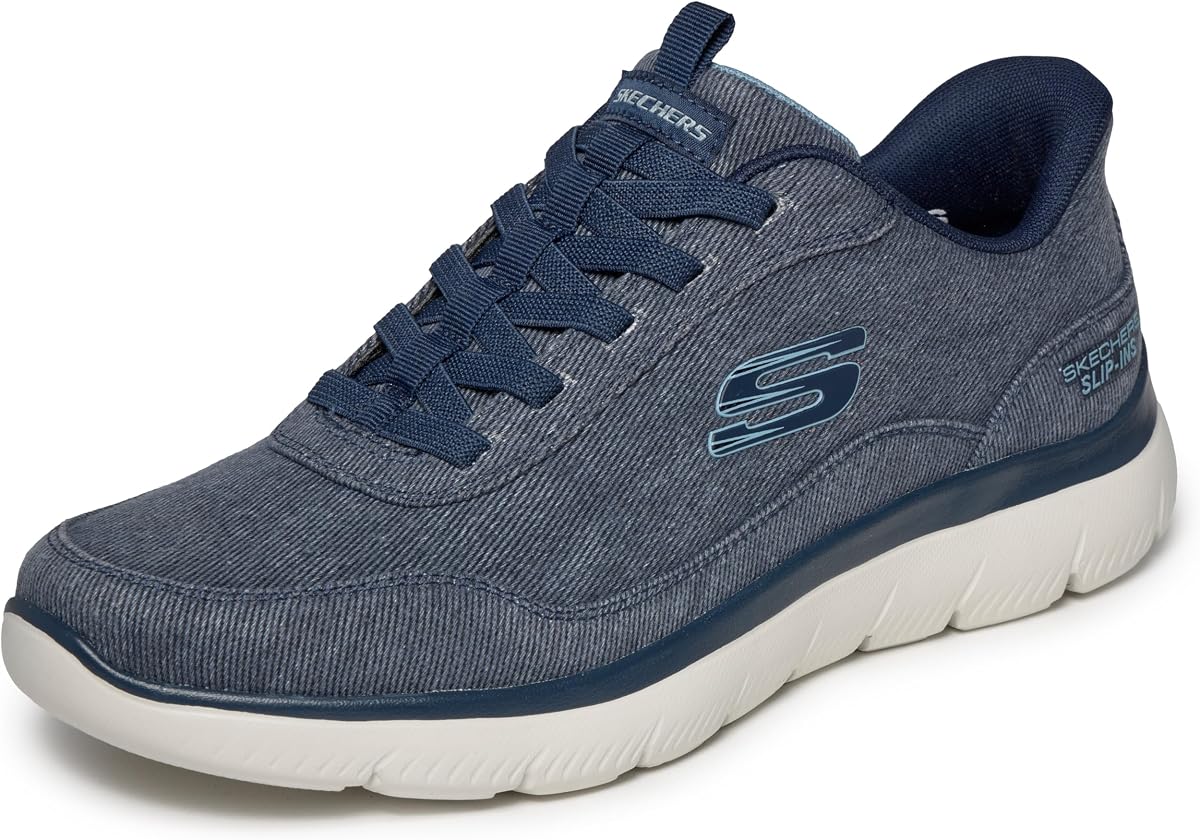 Skechers Men's Summits Canvas Hands Free Slip-in | Hands Free Slip-ins, Air-Cooled Memory Foam, Vegan, Canvas