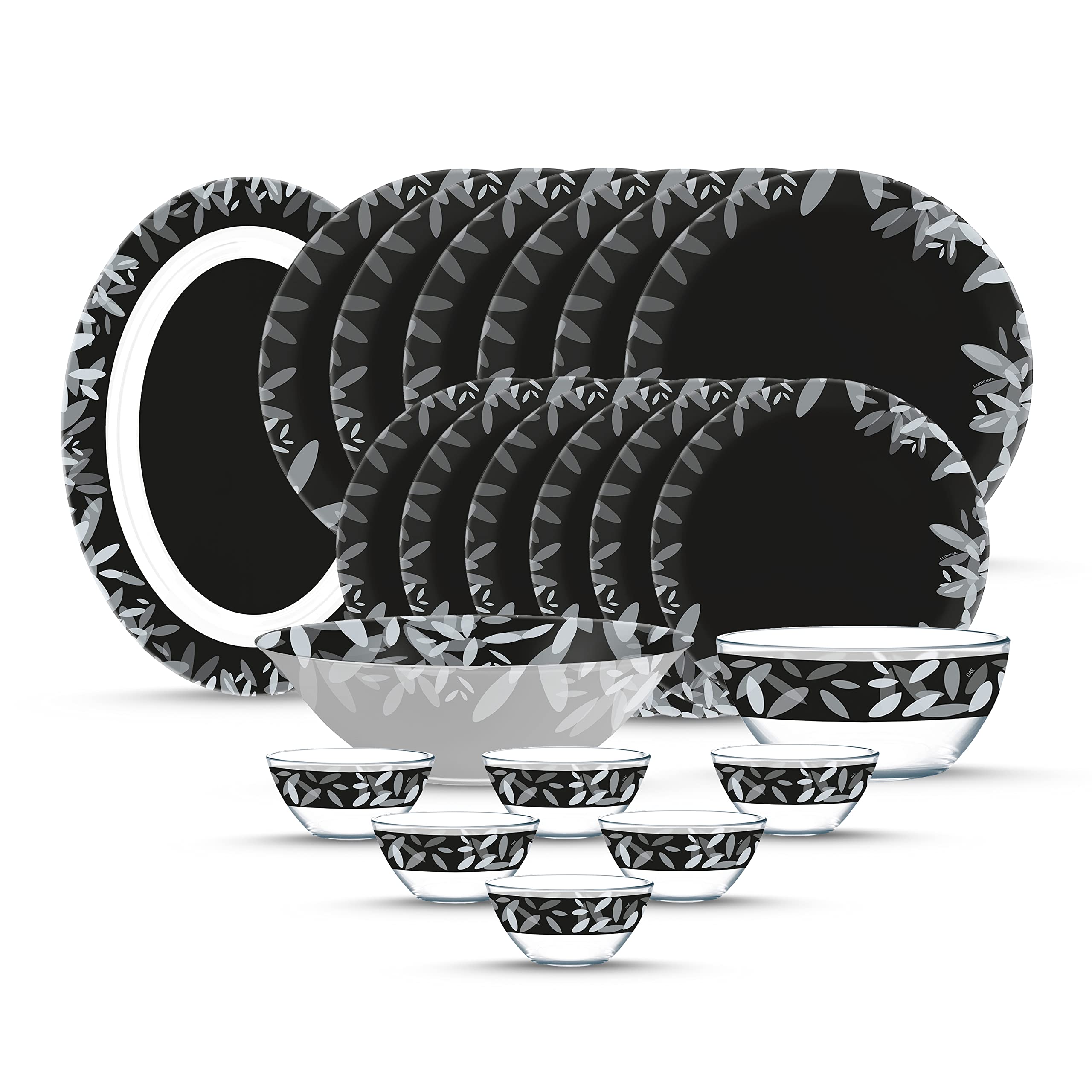 printed Pack of 21 pcs sodalime Glass Made in United Arab Emirates(UAE) French Style Design Dinner Set