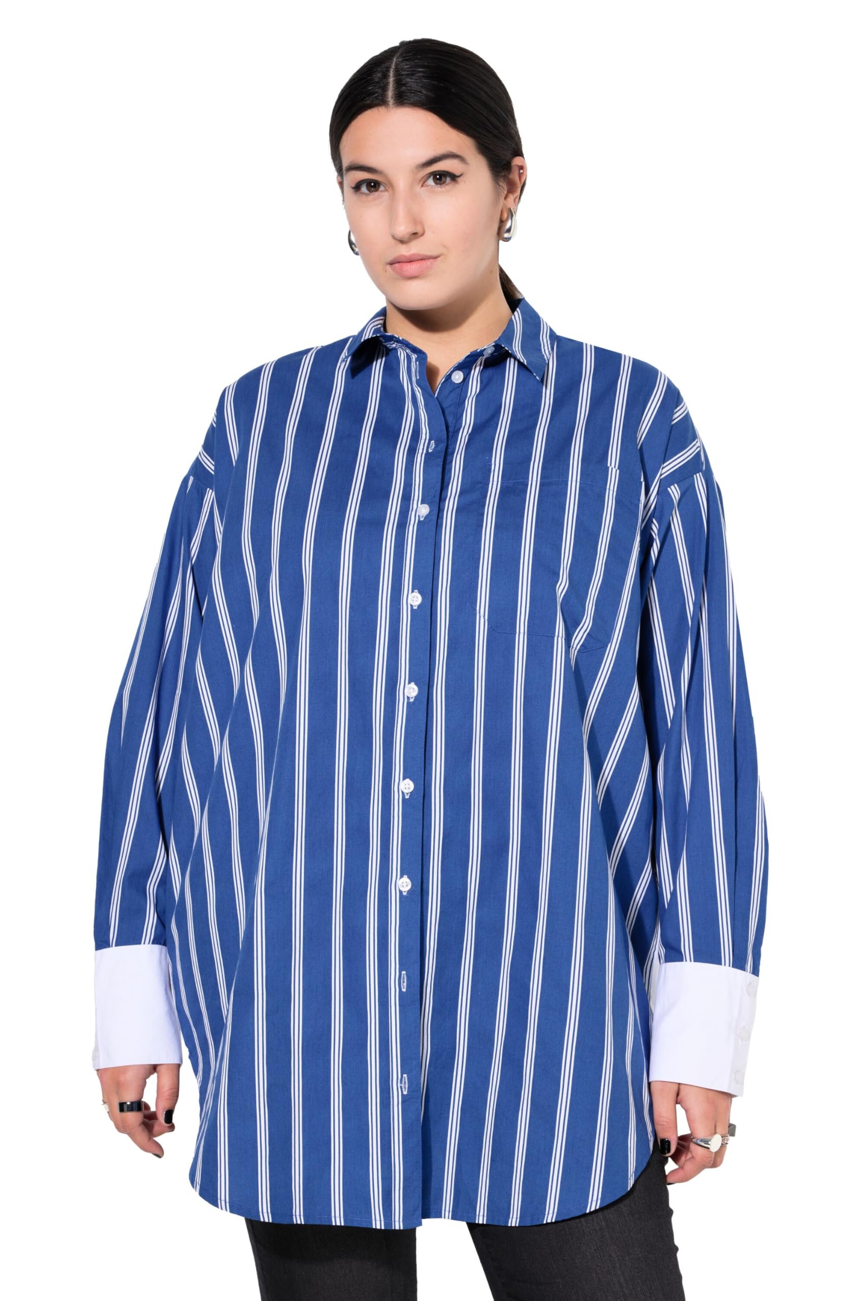 Studio Untold Damen große Größen Übergrößen Plus Size Hemd, Oversized, Streifen, Langarm 838048