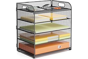 5 Tier Letter Tray Organizer with Handles