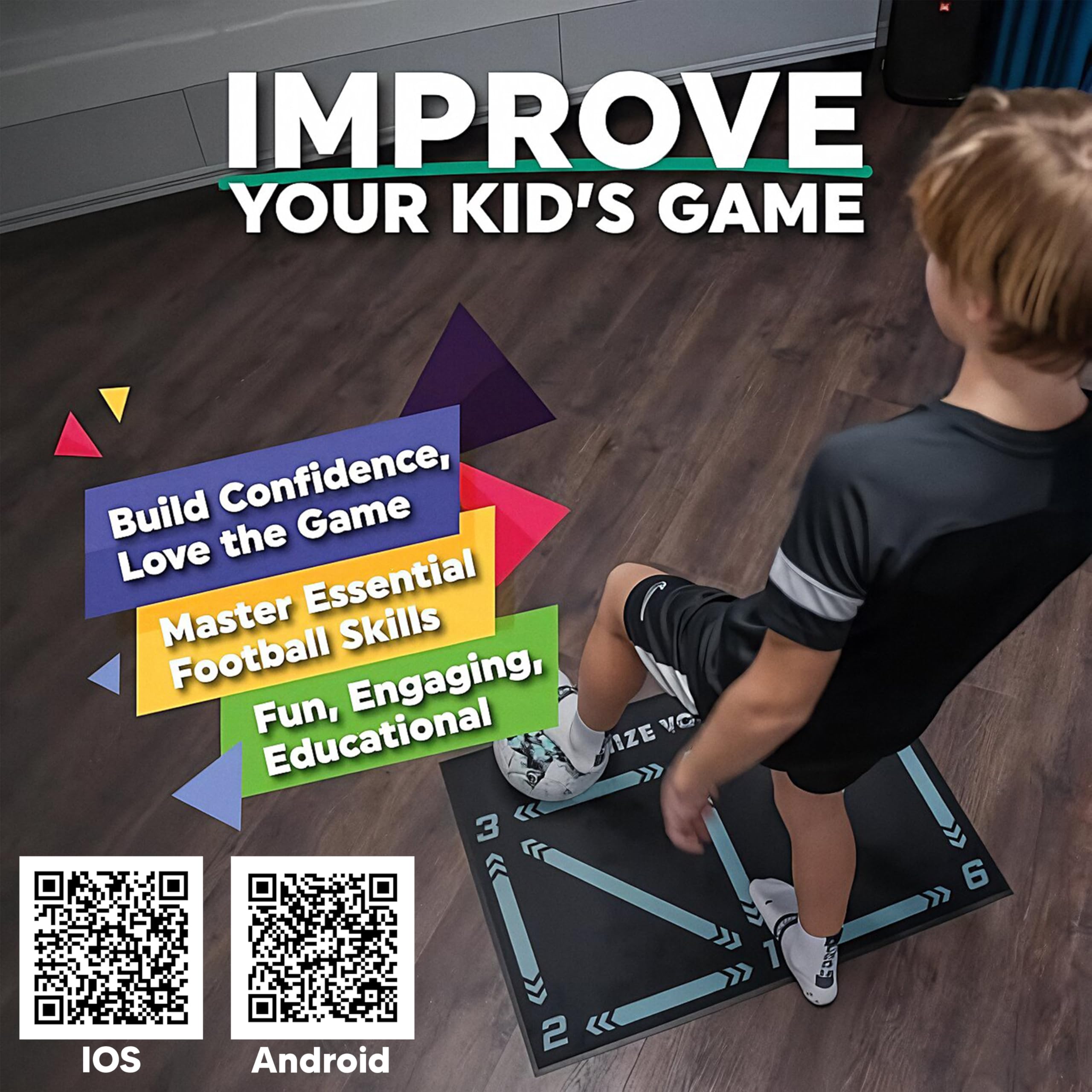 Football Training Mat, Soccer Mastery Skills Mat 90x60cm, Develop Confidence - Image 4