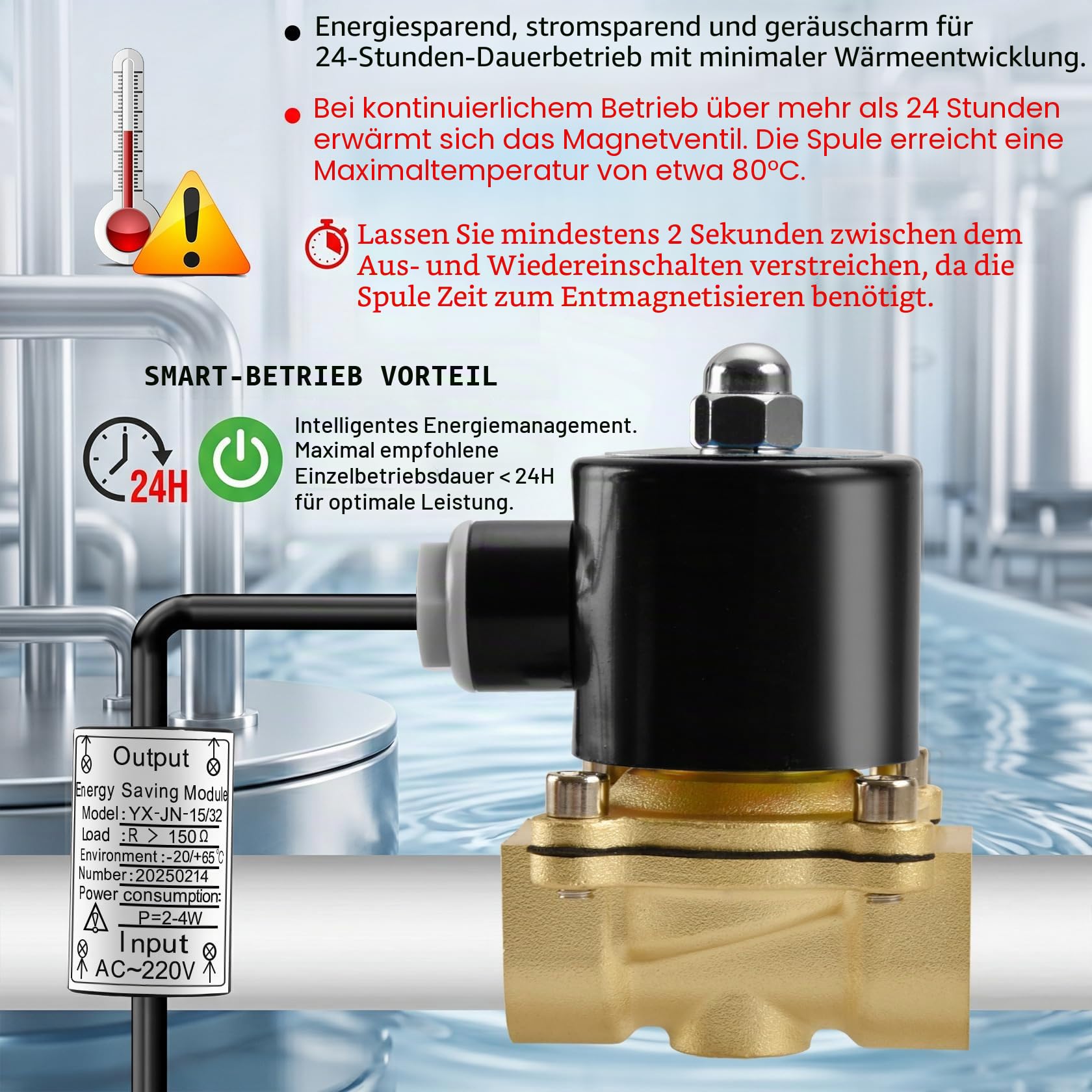 Heschen Messing Elektrisches Magnetventil 3/4 Zoll AC 220 V Direct Action Wasser Air Gas Normalerweise geschlossen Ersatz-Ventil