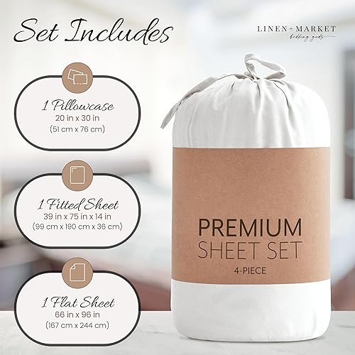 Miniatura 9 de Juego de cama de 3 piezas Beckham Hotel Collection Luxury, microfibra suave afelpada, Microfibra, Blanco, gemelo