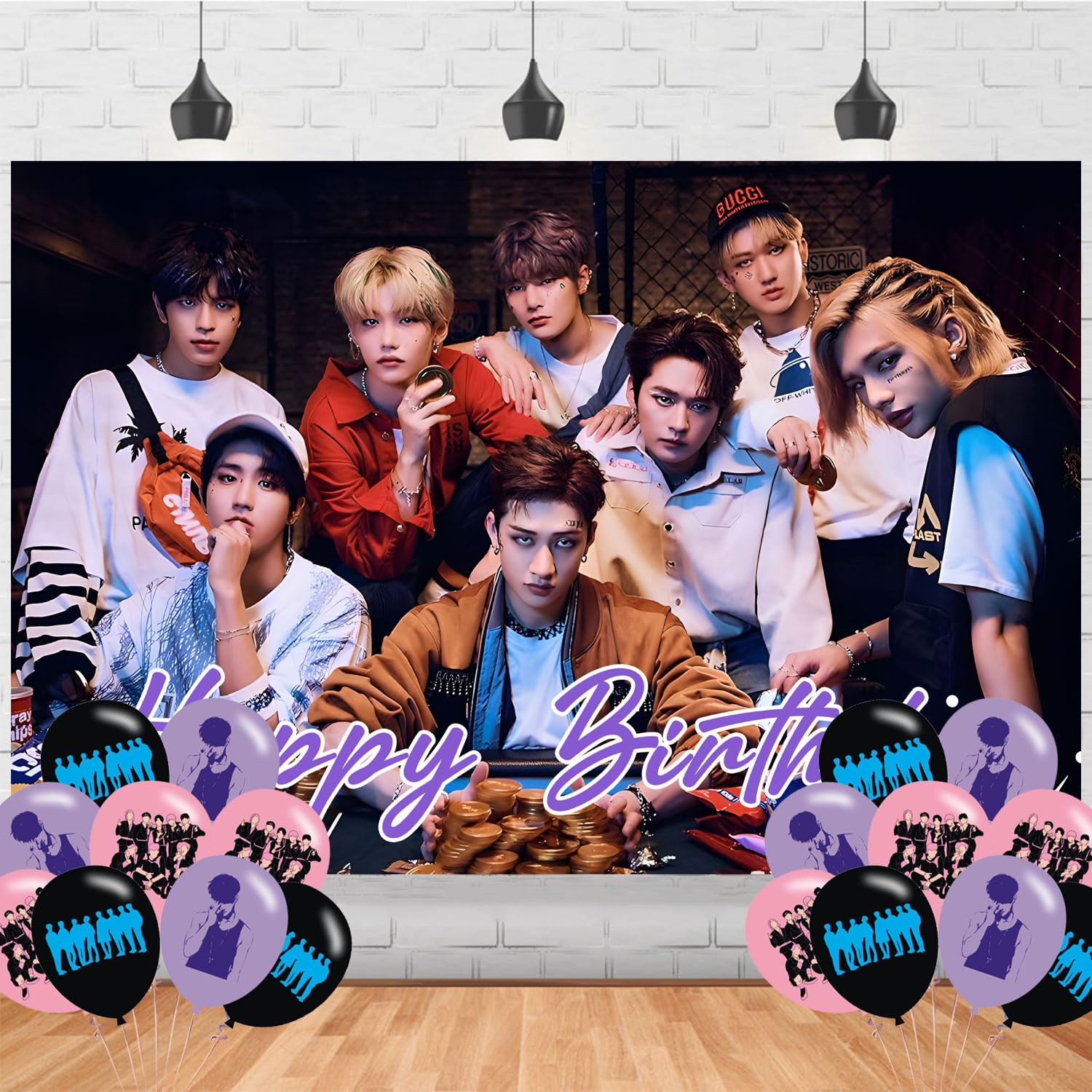 Stray Kids Merch 5 Backdrop 5x3 Vinyl Stray Kids Kpop Birthday Party Supplies Photography Background Picture Photoshoot Cake Table Decor Banner Shoot