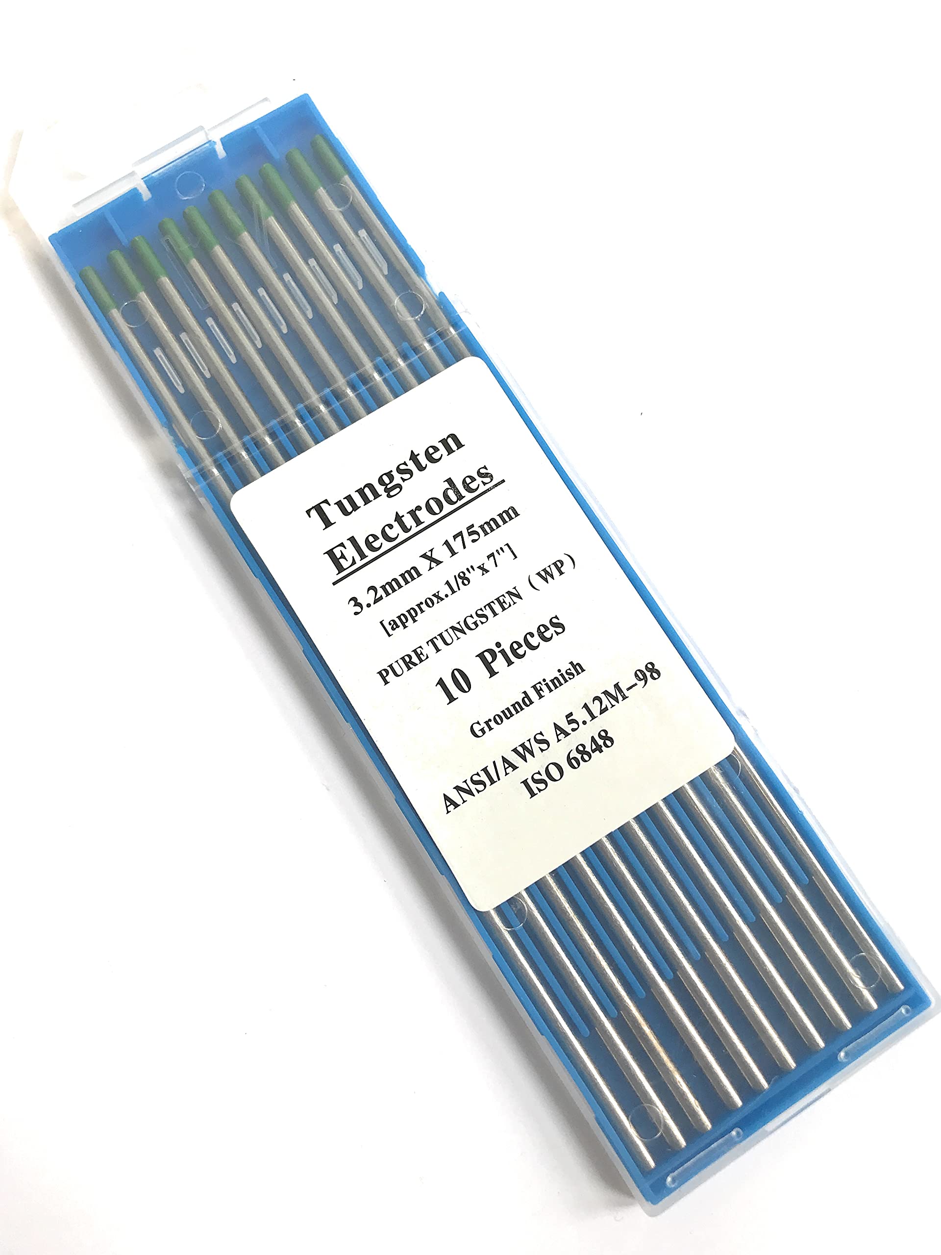 VECTOR WELDING Electrodos de Tungsteno 10 Unidades 3,2 mm x 175 mm Verde