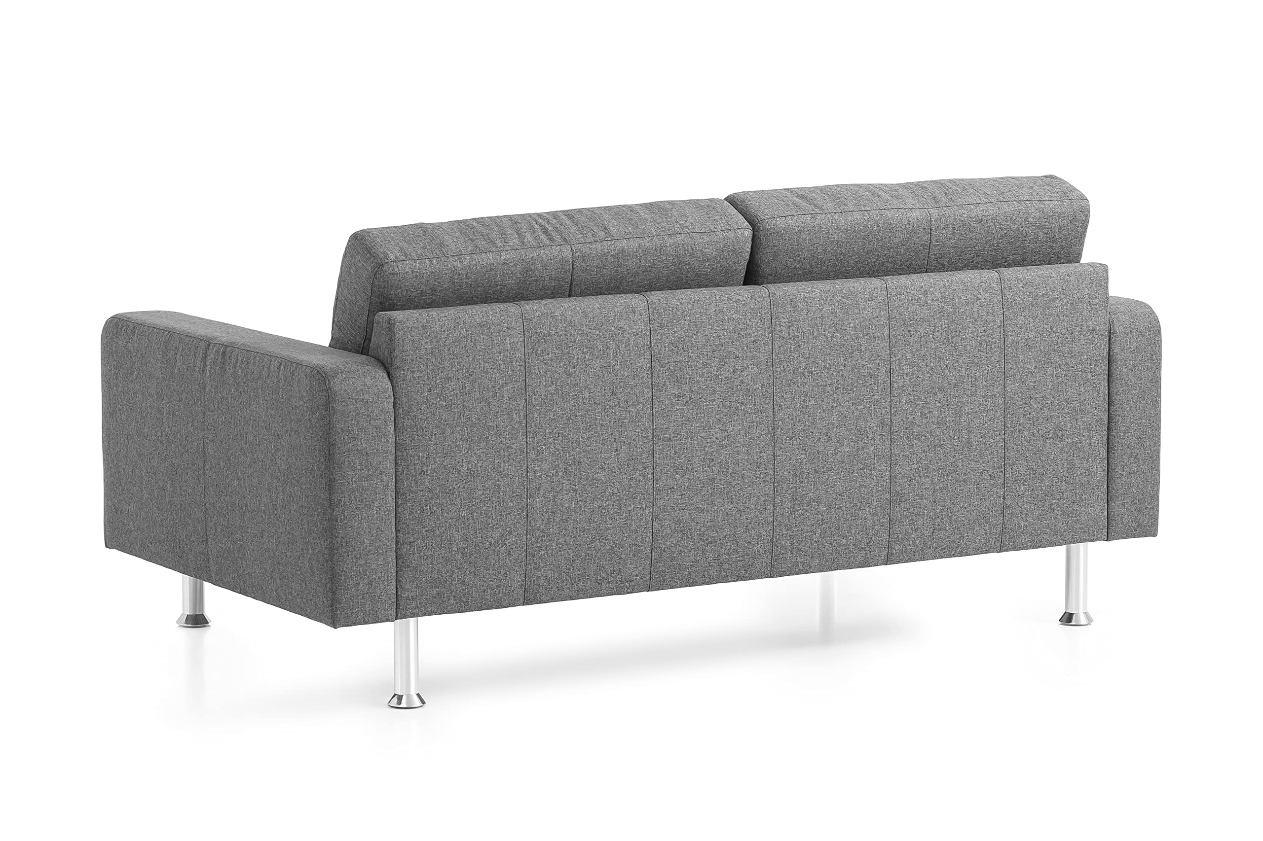 Traumnacht Sofa Laval, 2-Sitzer Couch mit Stoffbezug und Metallfüßen, produziert nach deutschem Qualitätsstandard, grau, 166 x 92 x 65 cm
