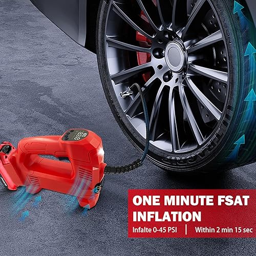 Miniatura 8 de Compresor de aire inalámbrico para inflador de neumáticos Craftsman 20V V20, bomba de aire portátil de mano con manómetro digital para automóviles,