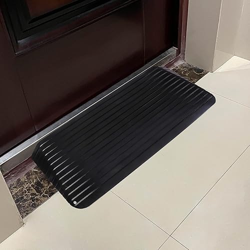 Miniatura 7 de YELACK Rampas de umbral para puertas, rampas resistentes para sillas de ruedas para puerta, 2.25 pulgadas de altura sólida para silla de ruedas,