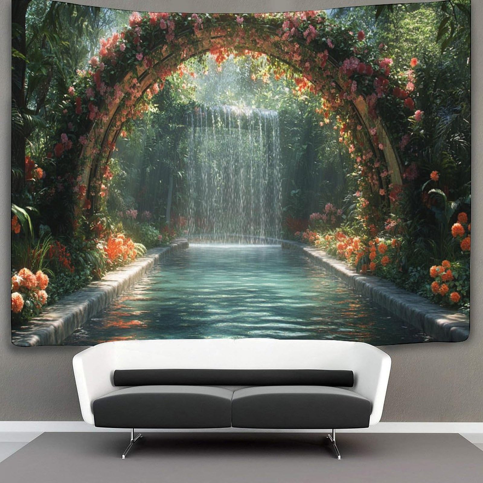 kaiyun Garden Tapestry Waterfall Tapestries 3D Tapestry Home Decorations for Room 150cmx200cm