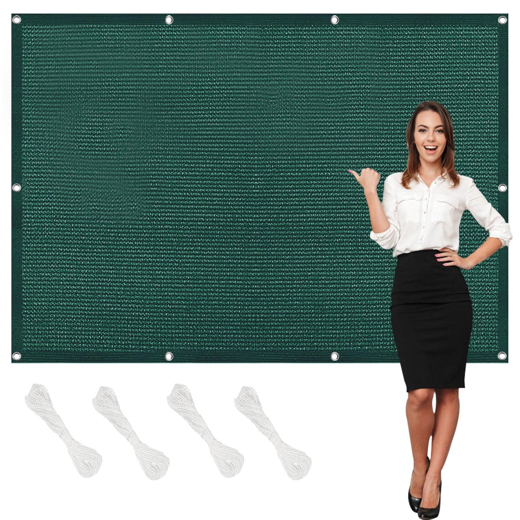 Voile d'ombrage contre la chaleur sur la terrasse protection solaire 180x300 vert
