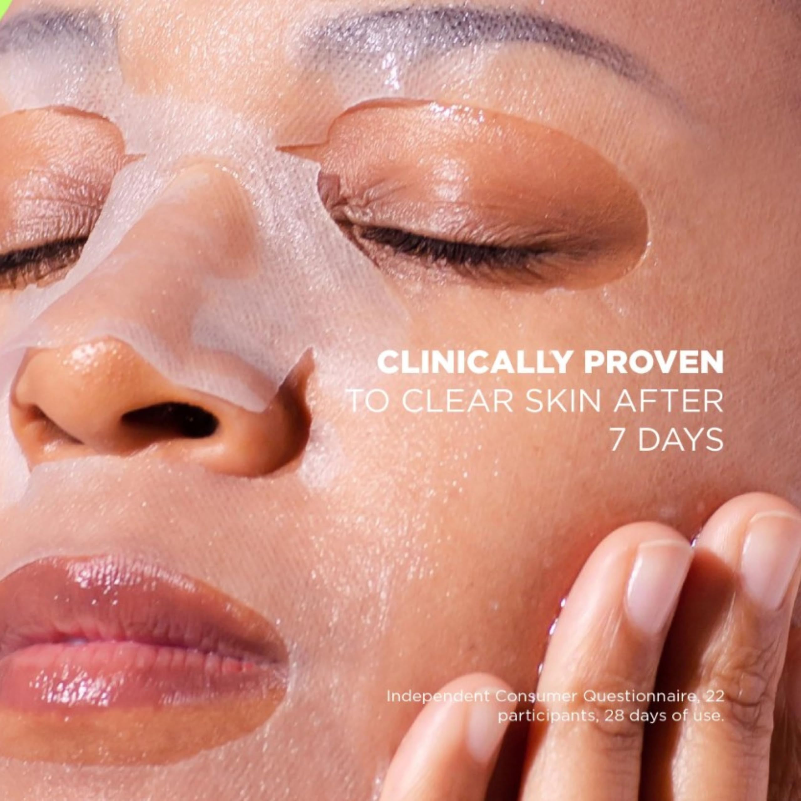 Skin Republic Spots + Blemish Tuchmaske – Anti-Pickel Gesichtsmaske mit Salicylsäure & Teebaum, klinisch bewiesen klarere Haut nach 7 Tagen, porenreinigend & entzündungshemmend, 10er Pack (10 Stück)