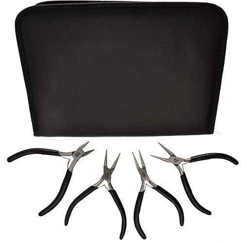 The Beadsmith Juego de alicates de lĂnea delgada puntas extrafinas 45 pulgadas 4 piezas nariz redonda nariz de cadena nariz plana y cortador lateral The Beadsmith Juego de alicates de lĂnea delgada puntas extrafinas 45 pulgadas 4 piezas nariz redonda nariz de cadena nariz plana y cortador lateral