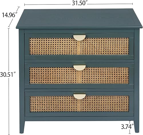 Miniatura 2 de JIEJIEGAO Armario de almacenamiento Accent con 3 cajones, mesita de noche con 4 pies de hierro de metal, cómoda estable y duradera adecuada para