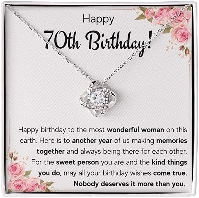 FG Family Gift Mall 70th Birthday Gifts For Women, Best Gifts For 70 Year Old Woman, Happy 70th Bday Present Card Ideas For Women Turning 70 with Message Card and Gift Box